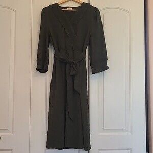 Emberley Olive Green A-Line Prairie Boho Size L